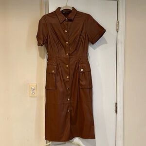 Brown Zara Leather Dress for Sale up to 90% Off: Poshmark